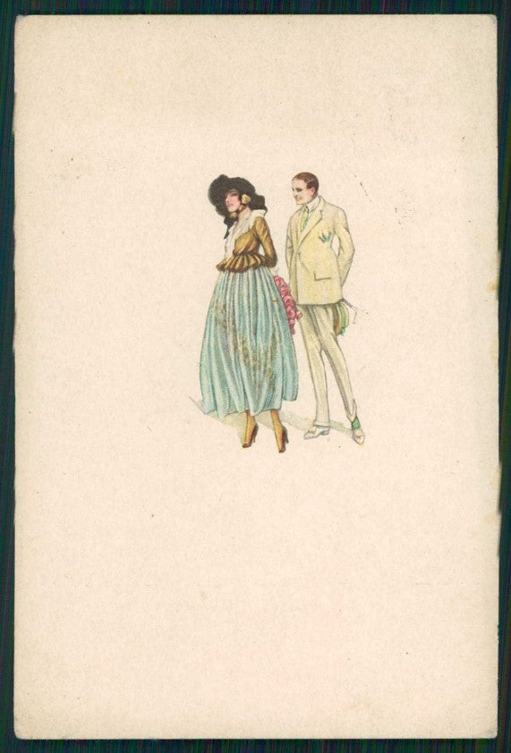 Artist Signed Romantic Couple serie 203 cartolina TC1414 – fronte