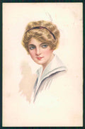 Artist Signed Glamour Fashion Lady serie 1093 cartolina TC1415 – fronte