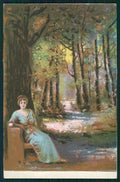 Artist Signed Glamour Fashion Lady serie 430 cartolina TC1428 – fronte