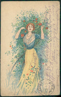Artist Signed Glamour Fashion Lady serie 3154-4 PIEGHE cartolina TC1431 – fronte
