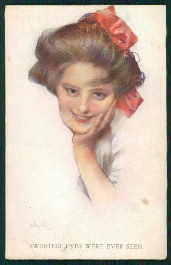 Artist Signed Glamour Fashion Lady serie 22-86 3 cartolina TC1435 – fronte