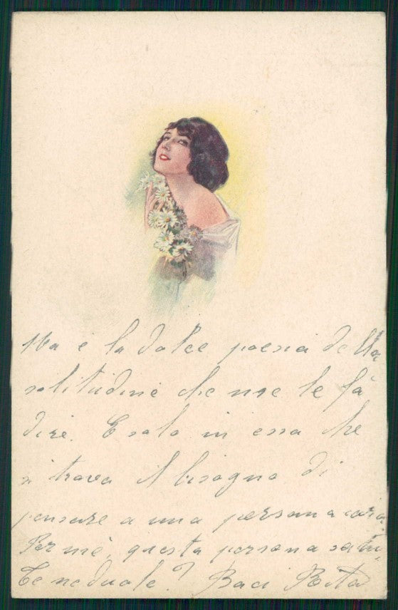 Artist Signed Glamour Fashion Lady serie 476M-1 cartolina TC1441 – fronte