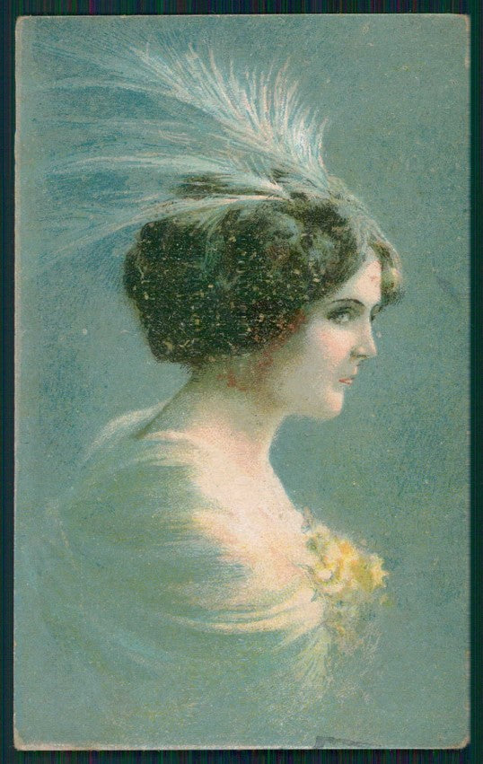 Artist Signed Glamour Fashion Lady PIEGHINE cartolina TC1444 – fronte