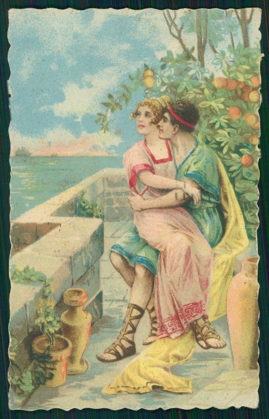 Artist Signed Romantic Couple cartolina TC1445 – fronte
