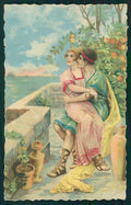 Artist Signed Romantic Couple cartolina TC1445 – fronte