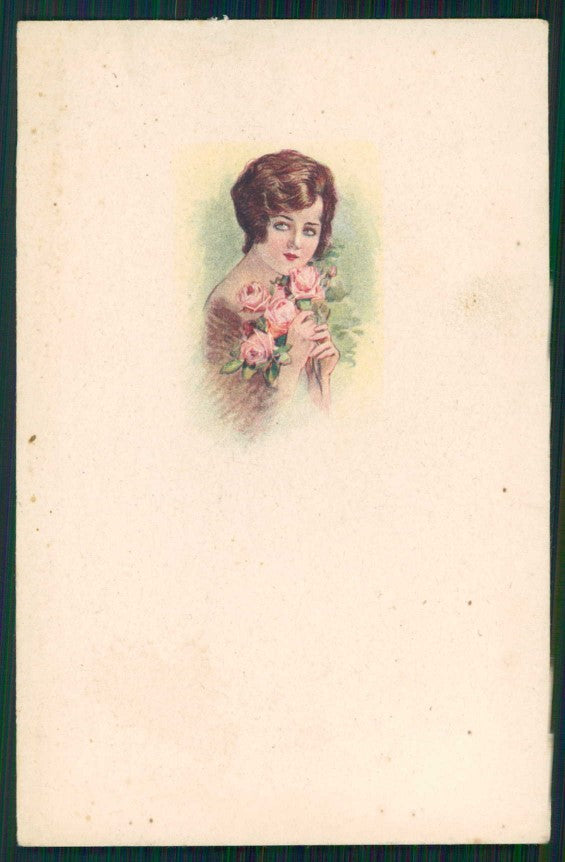 Artist Signed Glamour Fashion Lady serie 476M-3 cartolina TC1469 – fronte