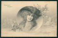 Artist Signed Wichera Viennoise Lady MM Vienne serie 390 cartolina TC1483 – fronte