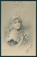 Artist Signed Viennoise Girl MM Vienne serie 202 cartolina TC1489 – fronte