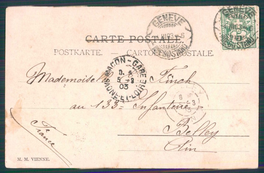 Artist Signed Wichera Viennoise Couple MM Vienne ABRASA cartolina TC1491 – retro