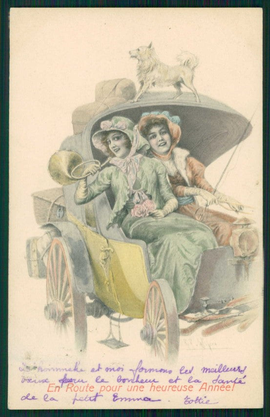 Artist Signed Wichera Viennoise Lady MM Vienne serie 206 cartolina TC1495 – fronte