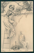 Artist Signed Wichera Viennoise Glamour Fashion Lady MM Vienne cartolina TC1497 – fronte