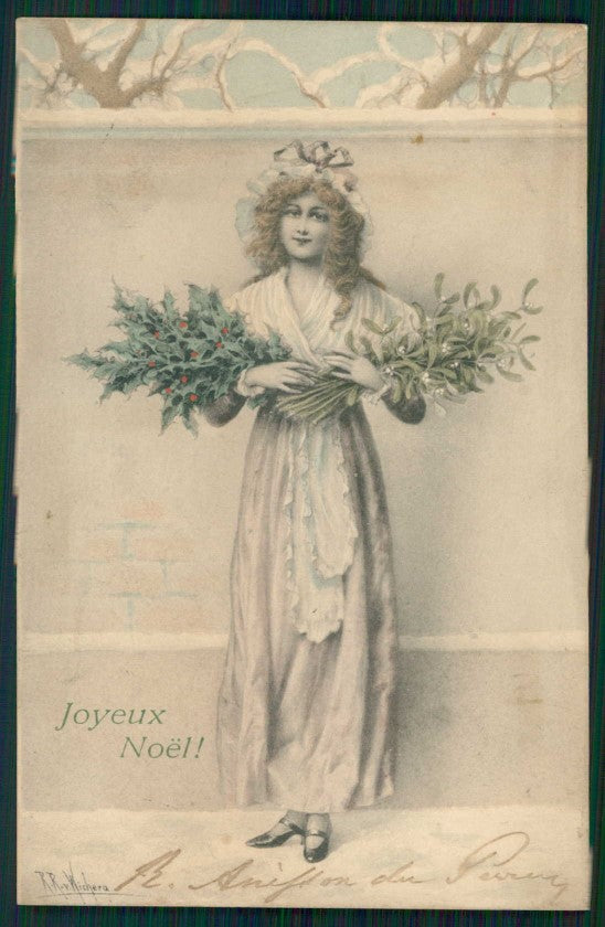 Artist Signed Wichera Viennoise Lady MM Vienne cartolina TC1501 – fronte