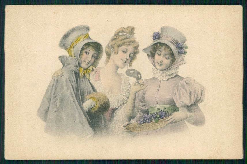 Artist Signed Viennoise Lady MM Vienne serie 255 ABRASA cartolina TC1507 – fronte