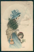Artist Signed Wichera Viennoise Lady MM Vienne s. 156 TRIMMED cartolina TC1513 – fronte