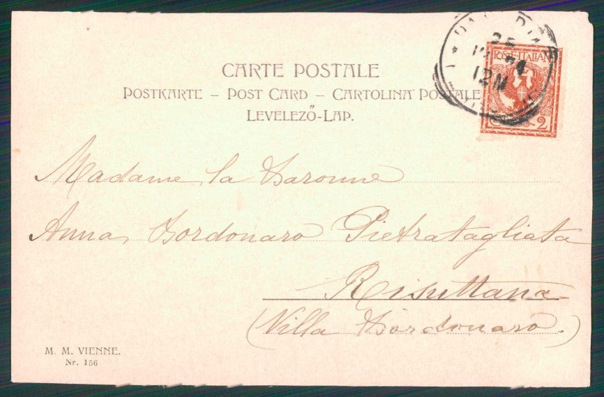 Artist Signed Wichera Viennoise Lady MM Vienne s. 156 TRIMMED cartolina TC1513 – retro