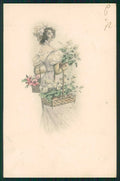 Artist Signed Viennoise Lady MM Vienne serie 276 cartolina TC1519 – fronte