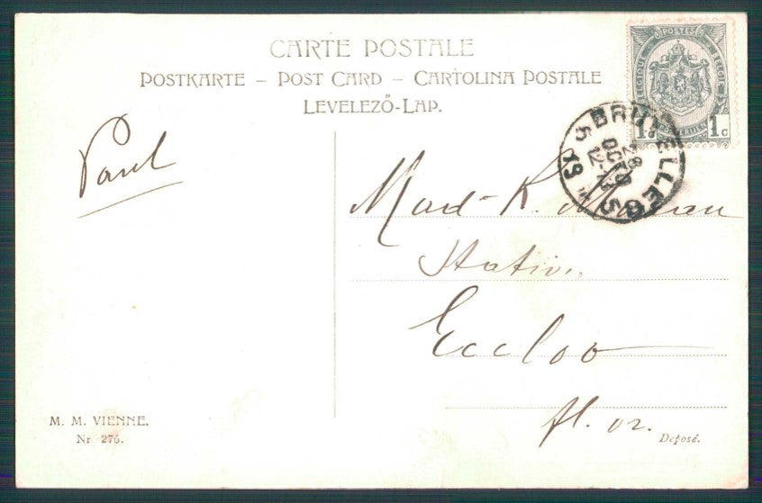 Artist Signed Viennoise Lady MM Vienne serie 276 cartolina TC1519 – retro