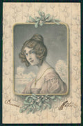 Artist Signed Wichera Viennoise Lady MM Vienne serie 229 cartolina TC1521 – fronte