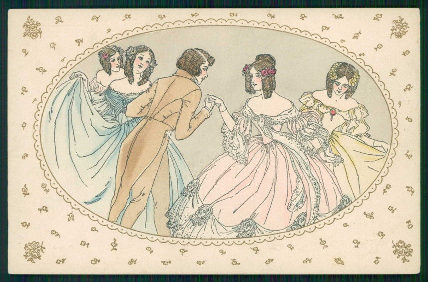 Artist Signed A. Wanke Viennoise Couple MM Vienne serie 441 cartolina TC1529 – fronte