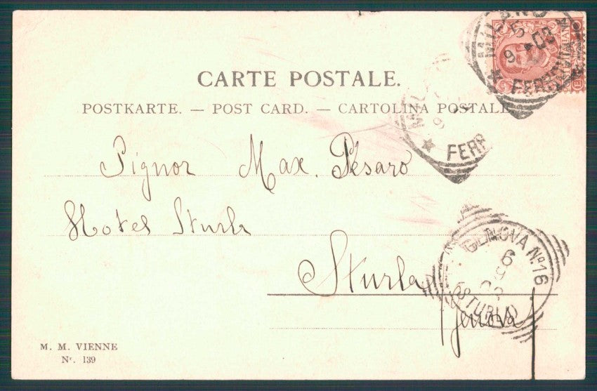 Artist Signed Viennoise Dutch Lady MM Vienne 139 STRAPPINO cartolina TC1540 – retro