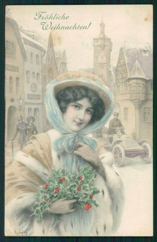 Artist Signed Wichera Viennoise MM Vienne serie 336 PIEGHINA cartolina TC1547 – fronte