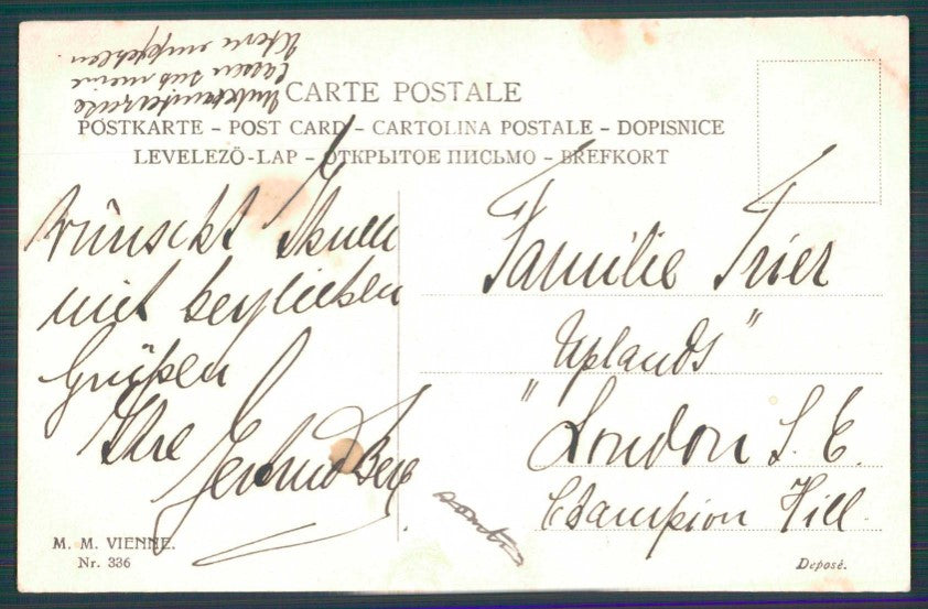 Artist Signed Wichera Viennoise MM Vienne serie 336 PIEGHINA cartolina TC1547 – retro