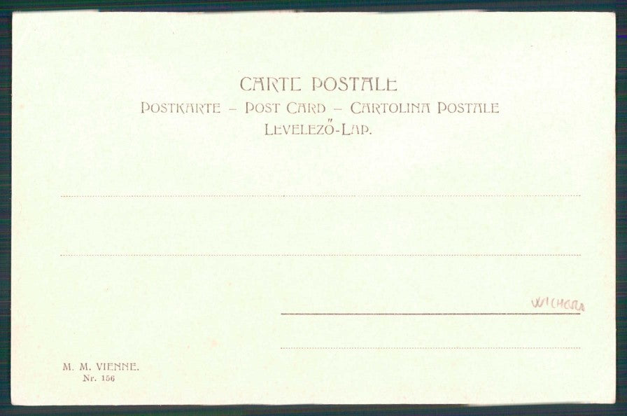 Artist Signed Wichera Viennoise Lady MM Vienne serie 156 cartolina TC1549 – retro