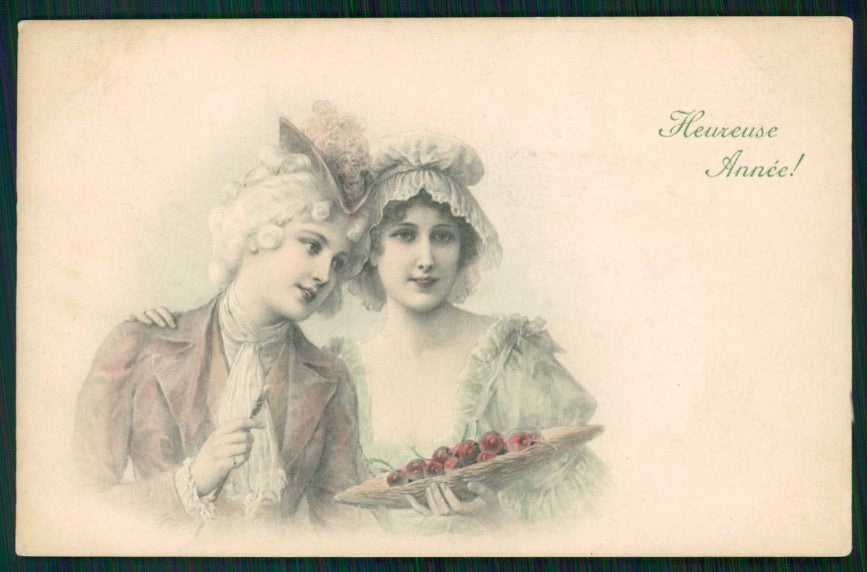 Artist Signed Viennoise Lady MM Vienne serie 346 cartolina TC1563 – fronte