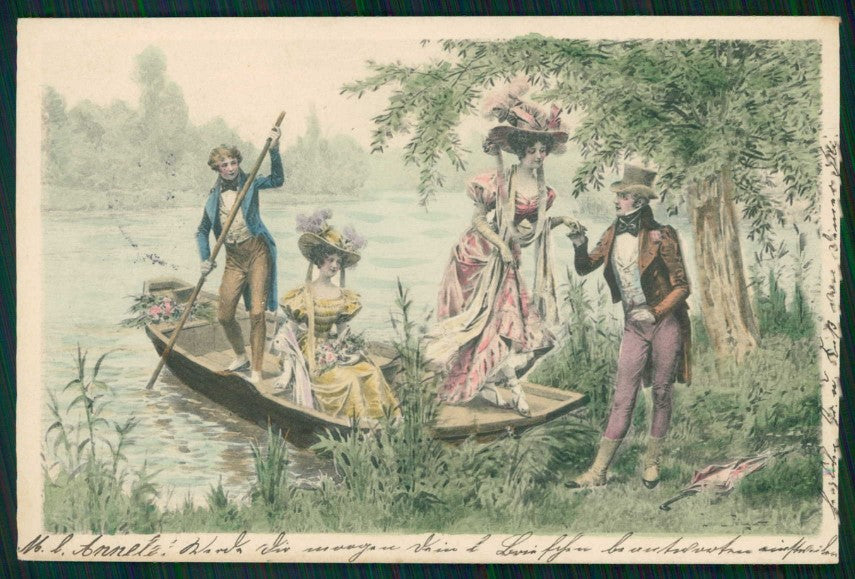 Artist Signed Viennoise Lady MM Vienne serie 152 cartolina TC1583 – fronte