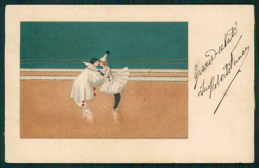 Artist Signed Viennoise Pierrot Lady MM Vienne serie 147 cartolina TC1584 – fronte