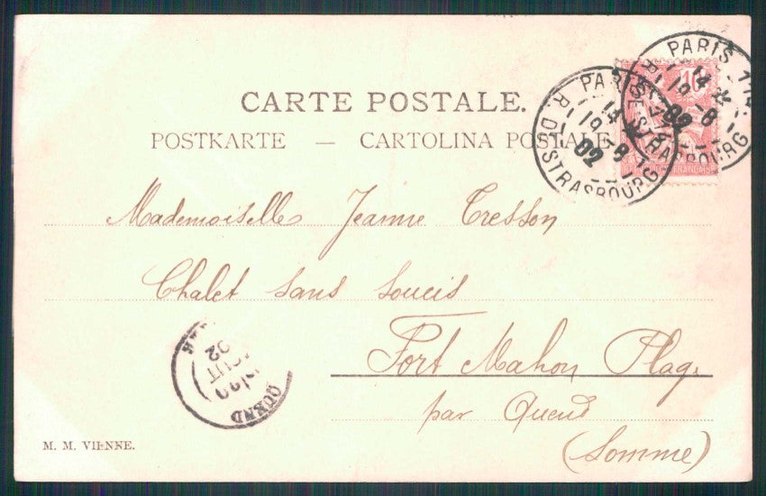 Artist Signed Viennoise Lady MM Vienne cartolina TC1585 – retro