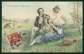 Artist Signed Romantic Couple MM Vienne serie 722 cartolina TC1591 – fronte