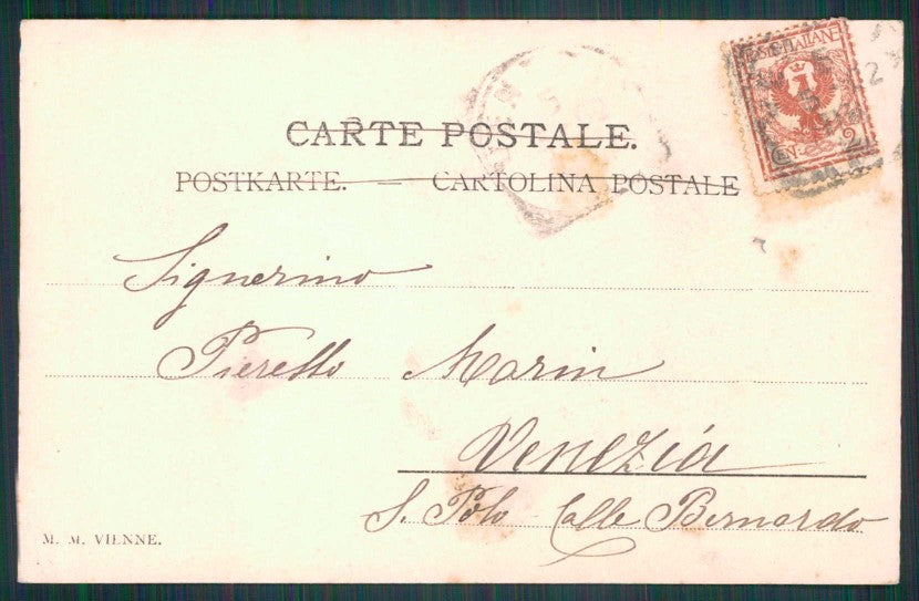 Artist Signed Romantic Couple MM Vienne PIEGHINE cartolina TC1594 – retro