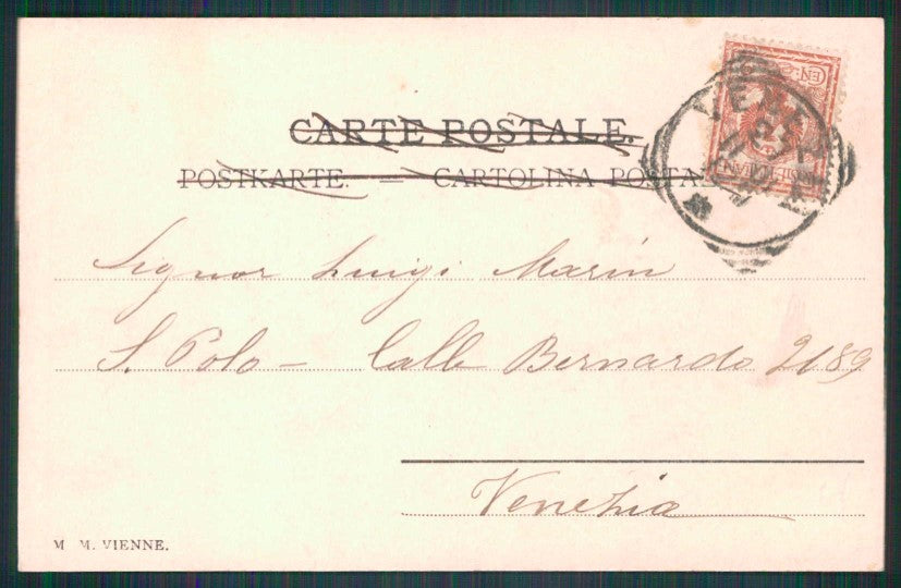 Artist Signed Viennoise Lady MM Vienne cartolina TC1595 – retro