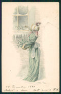 Artist Signed Viennoise Lady Christmas cartolina TC1609 – fronte