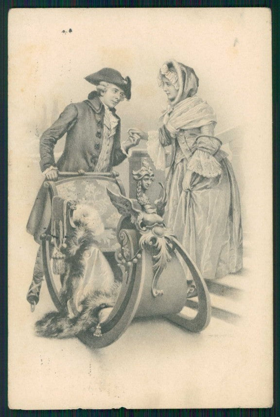 Artist Signed Printz Couple MM Vienne serie 594 ABRASA cartolina TC1615 – fronte