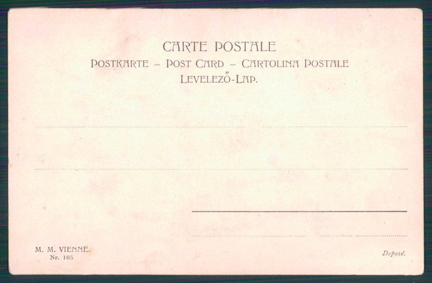 Artist Signed Romantic Couple MM Vienne serie 105 cartolina TC1619 – retro