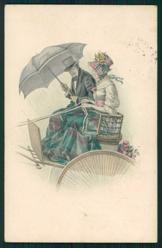 Artist Signed Romantic Couple MM Vienne serie 839 cartolina TC1623 – fronte