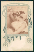 Artist Signed Faustin Art Nouveau Lady MM Vienne 190 ABRASA cartolina TC1624 – fronte