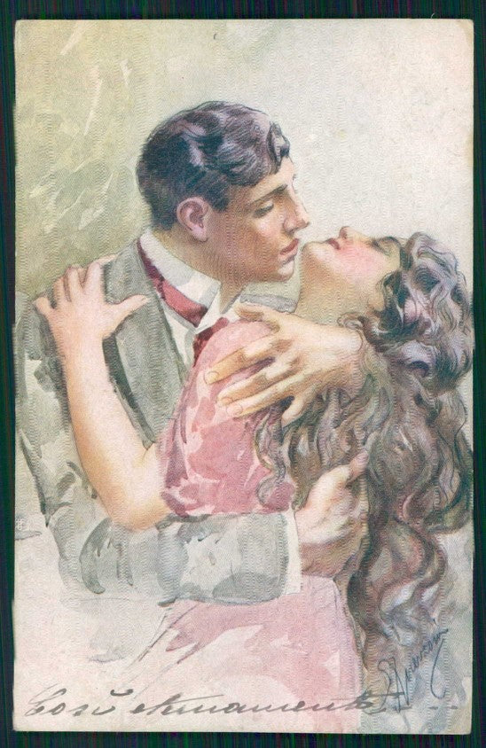 Artist Signed Guerzoni Romantic Couple serie 1026-5 cartolina TC1635 – fronte