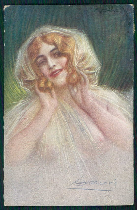 Artist Signed Guerzoni Lady serie 2719-3 cartolina TC1663 – fronte