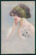 Artist Signed Guerzoni Lady serie 2719-5 cartolina TC1664 – fronte