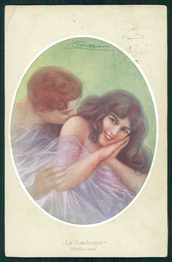 Artist Signed Guerzoni Romantic Couple serie 526-6 cartolina TC1665 – fronte