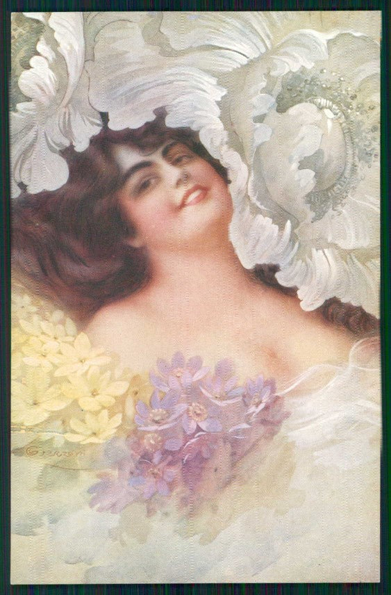 Artist Signed Guerzoni Lady serie 2723-2 cartolina TC1668 – fronte
