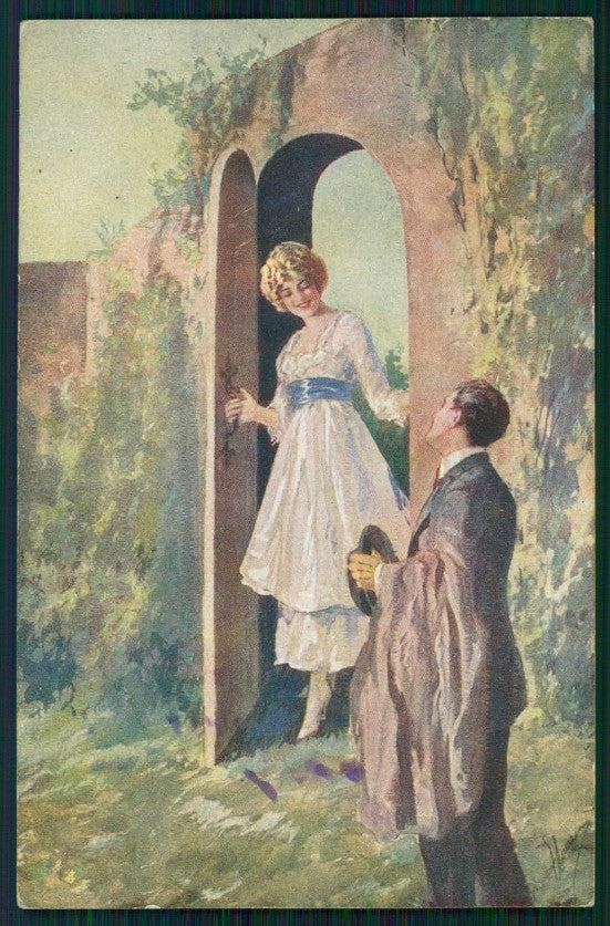 Artist Signed Guerzoni Romantic Couple serie 1027-1 cartolina TC1673 – fronte