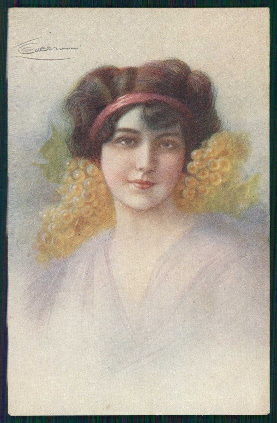 Artist Signed Guerzoni Lady serie 2907-1 cartolina TC1674 – fronte