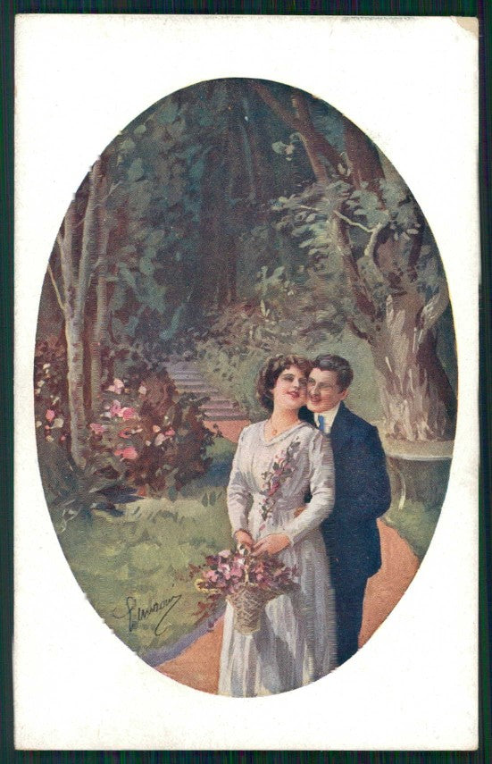 Artist Signed Guerzoni Romantic Couple serie 1040-1 cartolina TC1680 – fronte