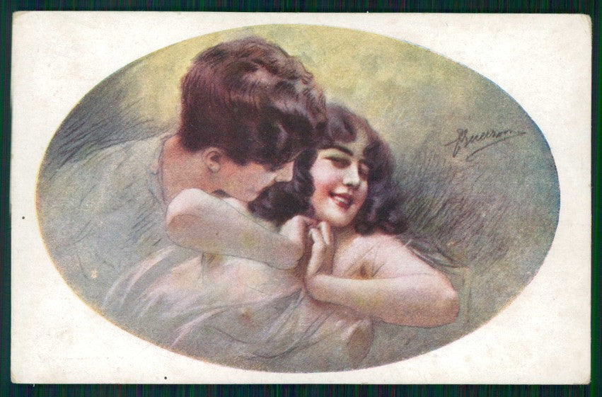 Artist Signed Guerzoni Romantic Couple serie 1015-6 cartolina TC1691 – fronte