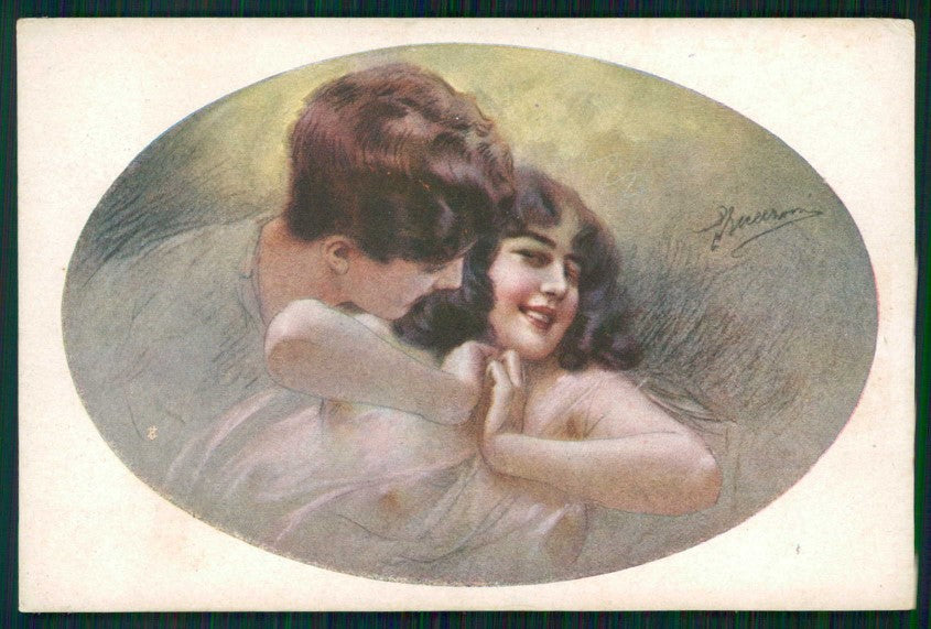Artist Signed Guerzoni Romantic Couple serie 1015-6 cartolina TC1694 – fronte