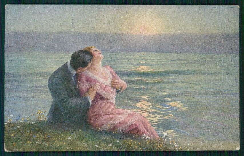 Artist Signed Guerzoni Romantic Couple serie 1013-6 cartolina TC1696 – fronte